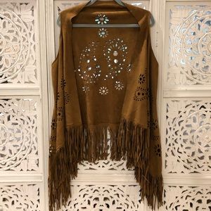 Fringe Vest Open Front Sleeveless